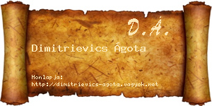 Dimitrievics Ágota névjegykártya